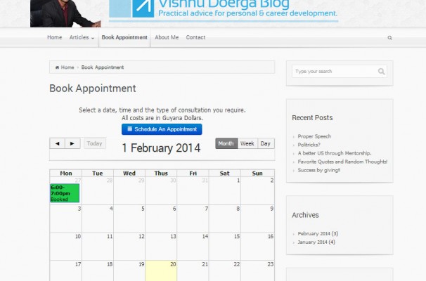 Appointment Page