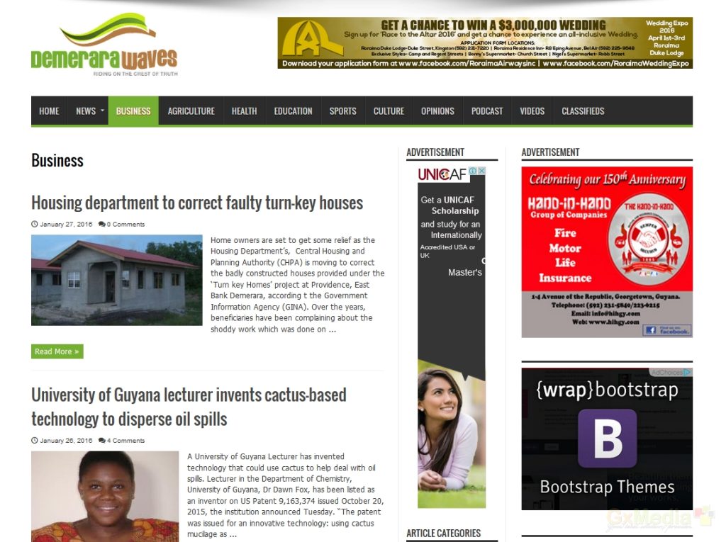 Demerara Waves – Online News/Information Website